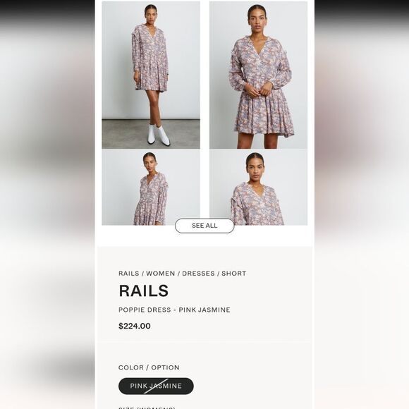 Rails Poppie Dress - Pink Jasmine Size M - Picture 3 of 14